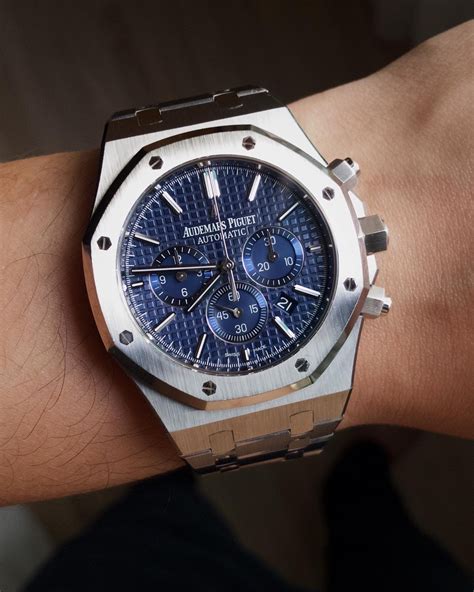 audemars piguet royal oak blue chrono|royal oak selfwinding mm price.